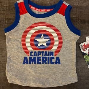 💞 New Baby Boy Size 12 Months Marvel Captain America Tank Top